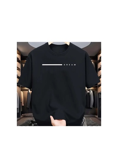 Caddemia Yaz Moda Rahat Gevşek Artı Boyutu Rüya Mektubu Baskılı Spor Yuvarlak Boyun K Siyah 2XL Caddemia Yaz Moda Rahat Gevşek Artı Boyutu Rüya Mektubu Baskılı Spor Yuvarlak Boyun K Siyah 2XL