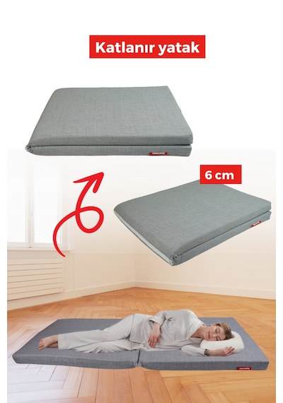 Xpermate Katlanır Yatak Yer Yatag I 70x180x6 Gri 2yktlnr