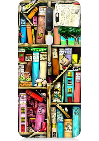 Oppo A5 2020 Uyumlu Silikon Kılıf Kitaplık Ve Raflar Books Shelf
