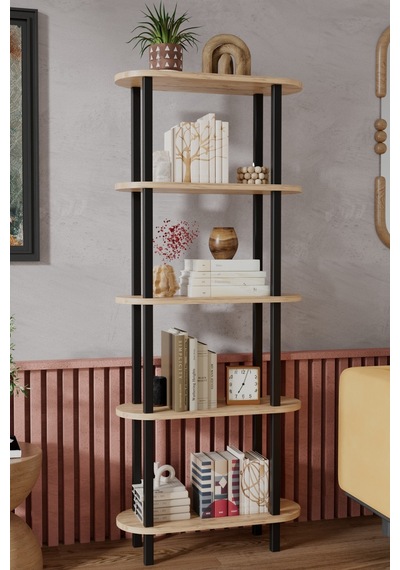 Soft 5 Katlı Modern Kitaplık Dekoratif Çok Amaçlı Kitaplık Ve Organizer Çok Raflı Düzenleyici - Meşe Meşe Soft 5 Katlı Modern Kitaplık Dekoratif Çok Amaçlı Kitaplık Ve Organizer Çok Raflı Düzenleyici - Meşe Meşe