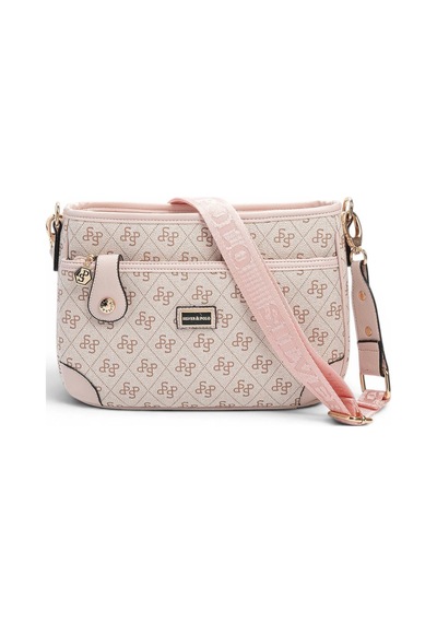 Silver & Polo Silver Polo Pembe - Pudra Monogram Kadın Çapraz Çanta Sp1160