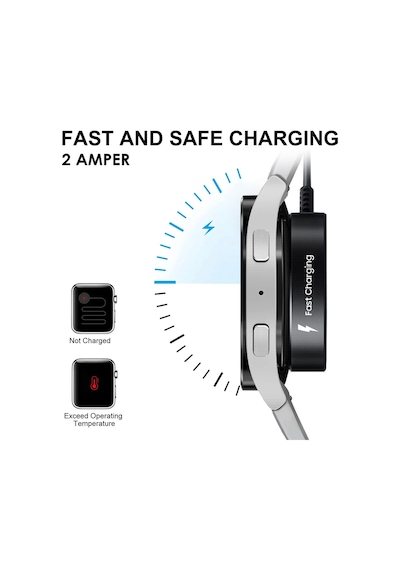 Microsonic Samsung Galaxy Uyumlu Watch 7 40mm Manyetik Usb 2 Amper Şarj Kablosu