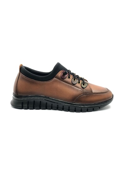 Alfalotti 84165 Hakiki Deri Ortopedik Kadın Casual Ayakkabı Taba
