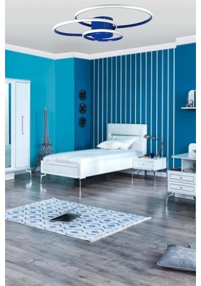 Sole Mavi Renk Modern Tasarım Salon - Mutfak - Hol - Yatak Odası Beyaz Led Avize Mavi
