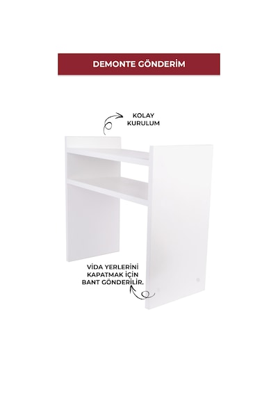Pikas Tezgah Üstü Mikrodalga Organizeri Beyaz Beyaz
