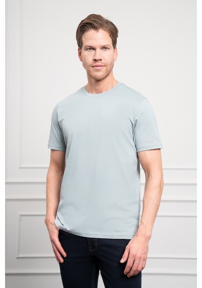 Erkek İndigo Basic Bisiklet Yaka Dynamic Fit Pamuk T-shirt 25yc018004308 İndigo İndigo