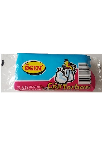 Ögem Küçük Boy Çöp Torbası 10 Adet Şeffaf 40 x 50 CM