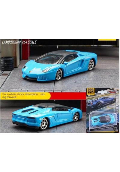 Cca Lamborghini Aventador Roadster Blue 1/64 Model Araba