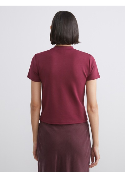 Lcw Vision Bordo Soft Touch Kadın Tişört