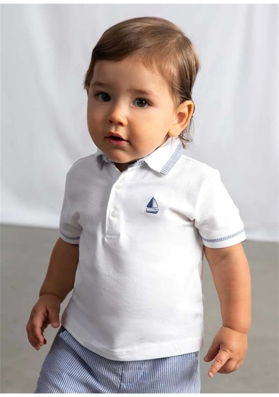 Mayoral Erkek Bebek Polo Yaka Tişört Beyaz 1107
