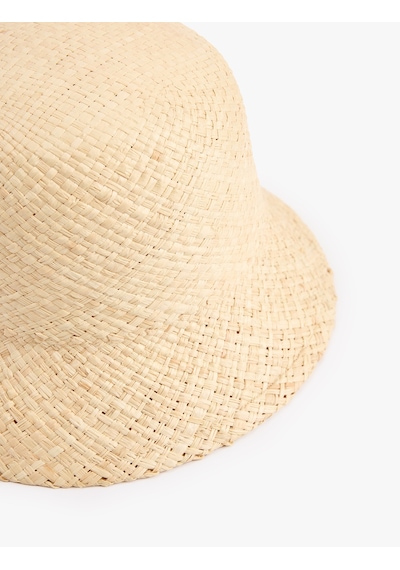 Koton Bucket Hasır Şapka Ekru 6sak40092aa