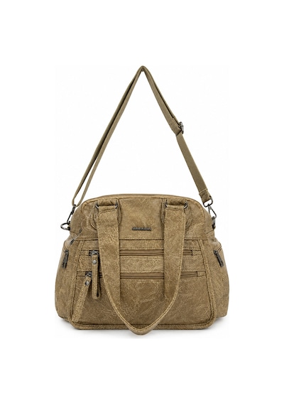 Sanmorris Kadın Suni Deri Geniş Hacimli Omuz Ve Çapraz Çanta Sı-11 Beige