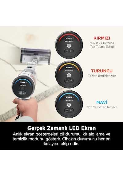 Shark Detect Clean&Empty IW3612EUT Auto-Empty Sistemli Turbo Başlıklı Şarjlı Dikey Süpürge 2 L