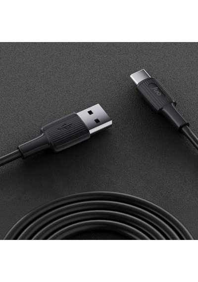 12w Usb-a To Type-c Silikon Hızlı Şarj Ve Data Kablosu Siyah 2 Metre