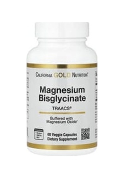 California Gold Nutrition, Magnesium Bisglycinate, Formulated With Traacs , 60 Veg Capsules 100 Mg Per Capsule