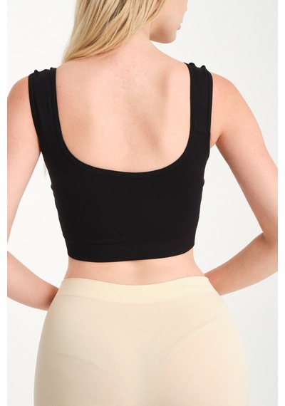 Fit Women Kalın Askılı Pedli Büstiyer Siyah