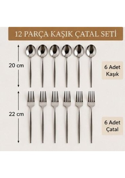 Yemek Kaşığı Ve Yemek Çatalı Seti - On İki Parça Gümüş