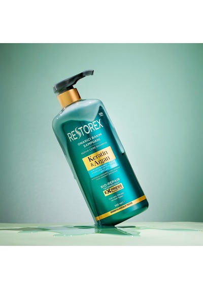 Keratin & Argan Onarıcı Saç Bakım Şampuanı 900 Mililitre, Yıpranmış Ve Hasar Görmüş Saçlar 4 Paketi