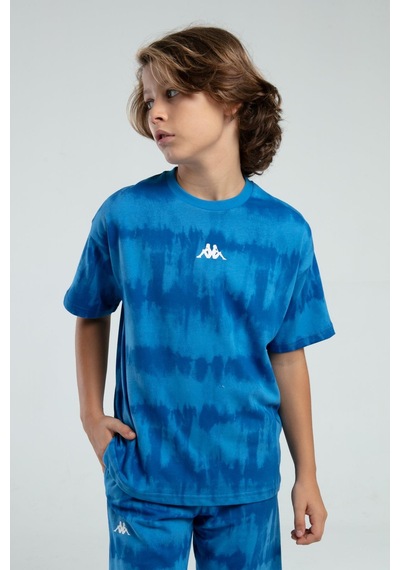 Kappa 332924 Erkek Çocuk Tie-dye Desen Şortlu Bermuda Pijama Takım Mavı