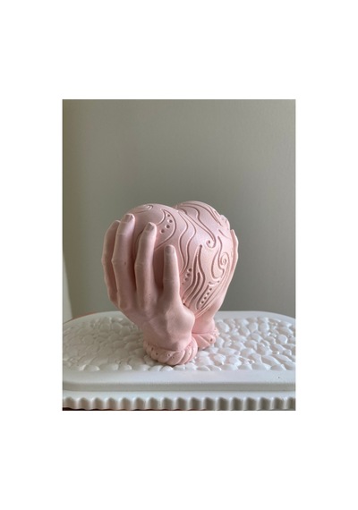 Kahverengi Pembe Beyaz Kalbim Seninle Aşkım Dekoratif Masa Süsü Pembe