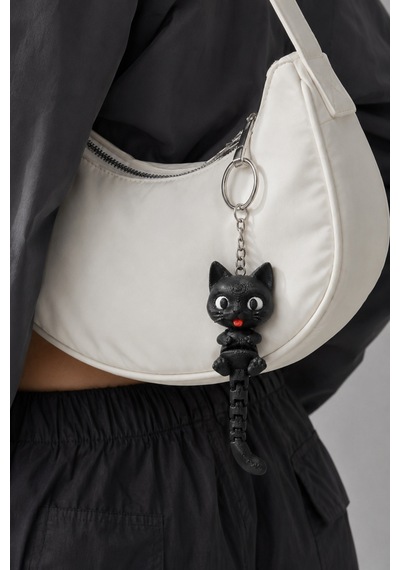 3d Marketi Siyah Kedi Figür Anahtarlık Charm 2'li Set