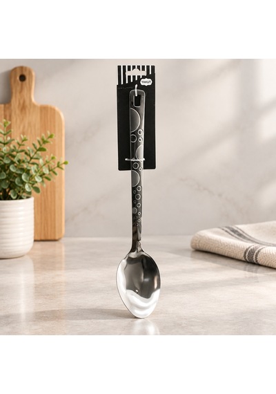 Çelik Servis Kaşık 36 Cm Desenli