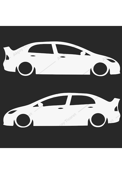 Honda Civic Sticker (2'Li Takım) Civic Gölge Sticker