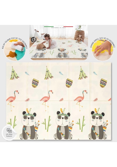 Elele Panda Katlanabilir Oyun Matı Oyun Halısı 180x200x1 Cm Xfd217 Panda