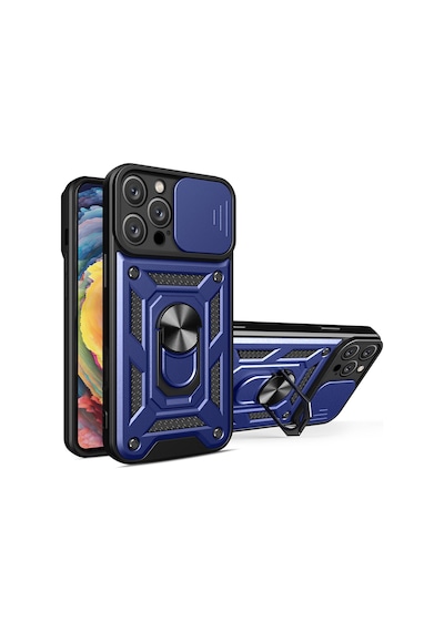 Apple Uyumlu iPhone 16 Pro Max Kılıf Pars Lens Sürgülü Yüzüklü Standlı Korumalı Kılıf