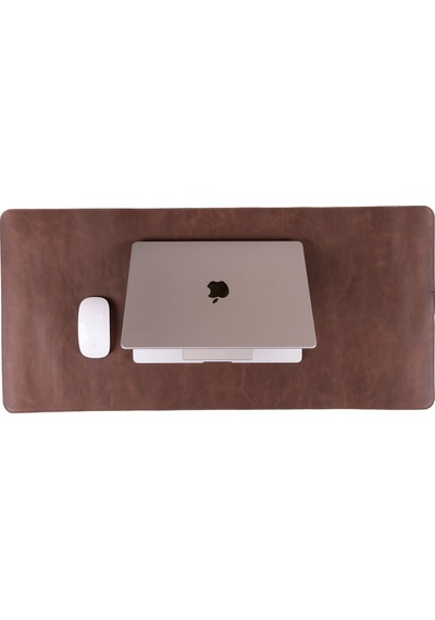 Still & Silent Saddle Brown Gerçek Deri Desk Mat Apple Uyumlu MacBook Altlığı