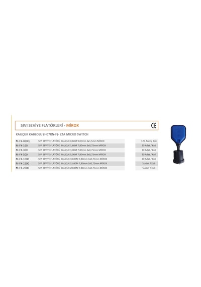 Mirox Flatör 70 Cm - Dalgıç Pompa Yedek Flatörü 22amp - 3x1,5 Mm2