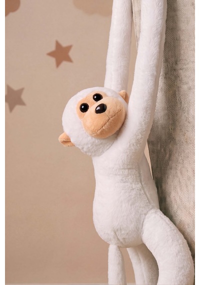 Beyaz Elleri Yapışabilen Maymun Peluş Oyuncak