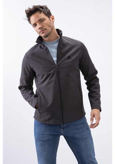 Tommylife Tommy Life Antrasit Fermuarlı Dik Yaka Su Ve Rüzgar Geçirmez Softshell Erkek Mont - 88050 Antrasit