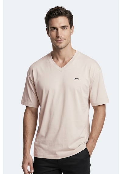 Slazenger Katre Erkek V Yaka Bej Tişört