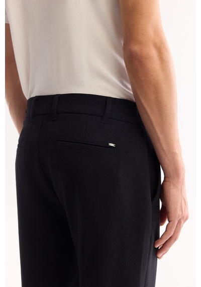 Avva Erkek Koyu Lacivert Yanı Lastikli Kolay Ütülenen Slim Fit Pantolon A52y3040