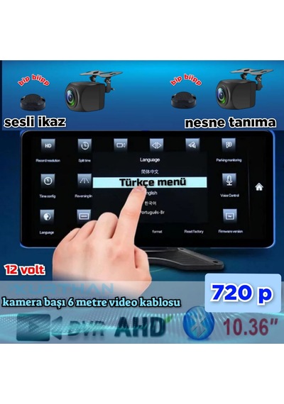 Dvr Dokunmatik Ekran Ve 2 Adet Ahd 720p Nesne Tanıma Sesli İkaz