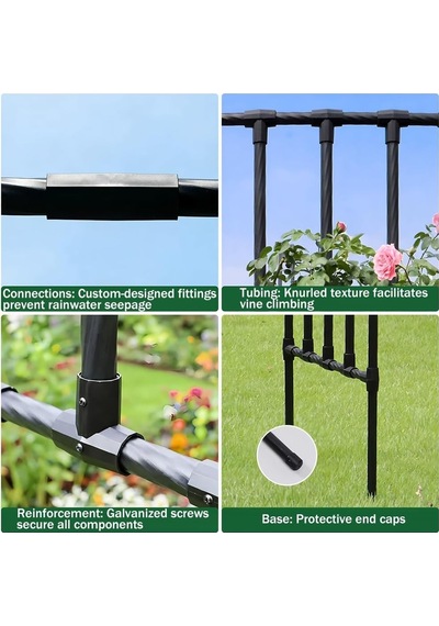 Tırmanma Bitkileri İçin Pergola İle Bahçe Kemeri, Paslanmaz Metal Çerçeve, Galvanizli Çelik Çerçeve, Düğün Pe Diğer