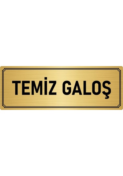 Metal Yönlendirme Levhası, Departman Kapı İsimliği Temiz Galoş 10x20 cm Altın Renk
