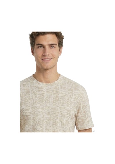 Kip Safran Baskılı Pamuk Karışımlı T-shirt