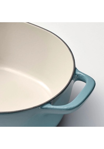 Ikea Vardagen Kapaklı Tencere 5 L 28 Cm Açık Bej - Mavi 2 Parça