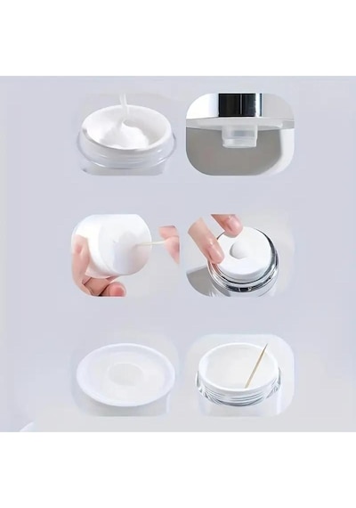 Hava Almayan Basınçlı Hava Geçirmeyen Krem Losyon Kavanozu 50 Ml Şeffaf 6 X 6 X 8 Tekli Krem Kavanoz