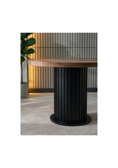 Aura Yuvarlak Bohem 90x90 Mdf Masa Masa Fiyatıdır Barok/siyah Barok/siyah