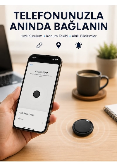 Airtag Akıllı Eşya Takip Cihazı Apple Ve Android Uyumlu Uzun Pil Ömürlü