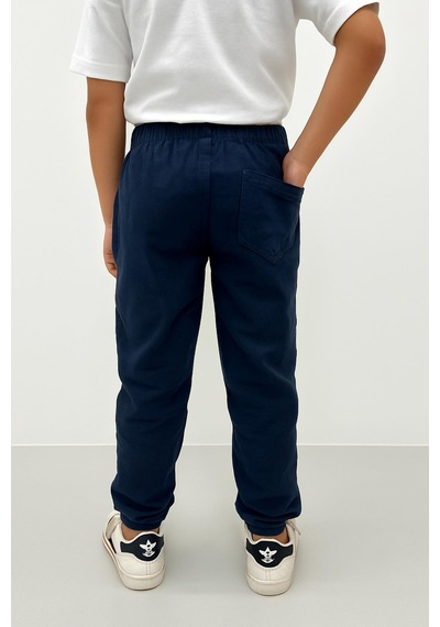 Freemen Erkek Çocuk Jogger Pantolon Keten Görünümlü Cepli Günlük Rahat Fit Lacivert