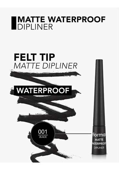 Lexroo Suya Dayanıklı Mat Dipliner Siyah - Waterproof Dipliner - 001 Black - 8690604536481