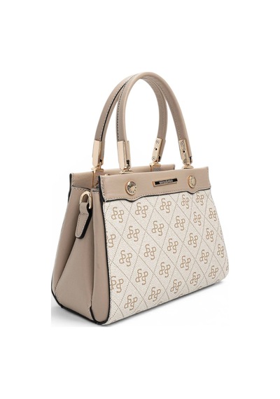Silver & Polo Silver Polo Bej - Kum Monogram Kadın El Çantası Sp1292