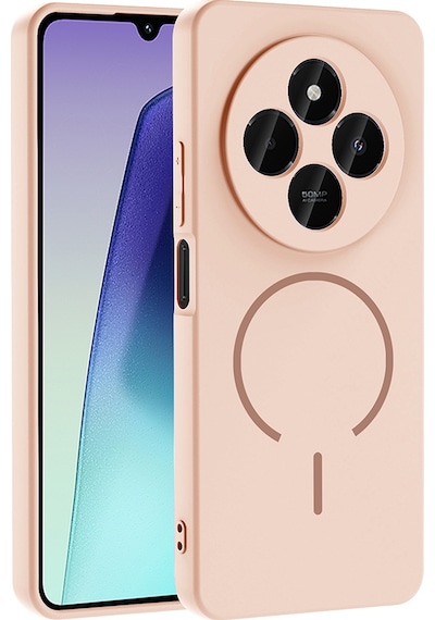 Redmi 14c Kılıf M-safe Şarj Özellikli Ata Meta Kapak - Rose Pembe Rose Pembe