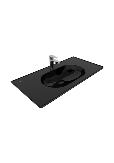 Kale Zero Alto Mat Siyah 100 x 50 Etejerli Lavabo