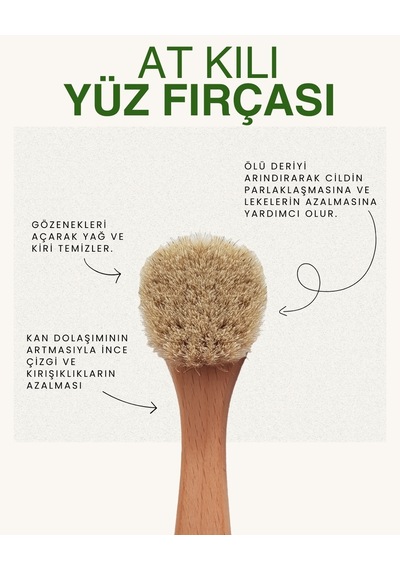 Doğal At Kılı Yüz Fırçası