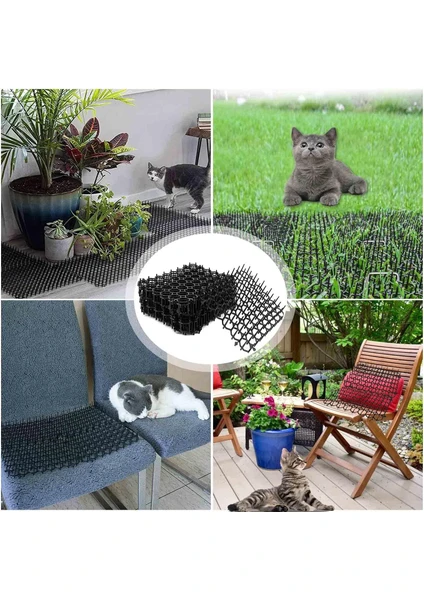 Arkado Kedi Matı Siyah 10 Adet Bahçe Balkon Dış Mekan